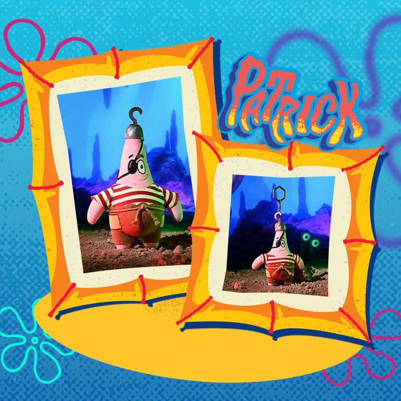 Genuine SpongeBob SquarePants Pirates series Patrick SpongeBob SquarePants figurine Roadman plush backpack pendant key Specification image