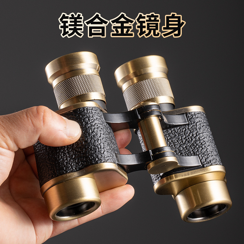 Mauser 8X24 Cowhide Packaged Red Bronze Bronze Low-Light Visible High-Definition Coordinate Distance Measuring Vintage Binoculars details Picture