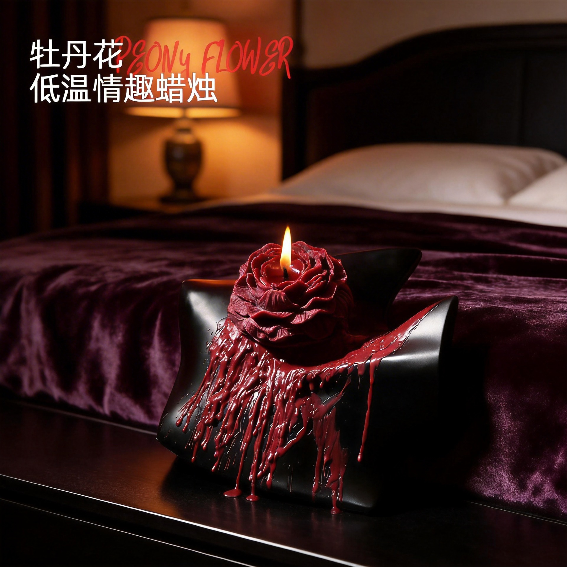 42°渐变牡丹花低温蜡烛情趣成人用品滴蜡情侣浪漫游戏低温蜡烛