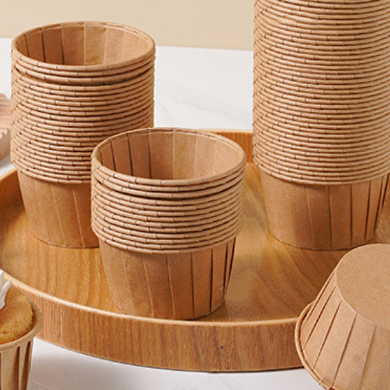 Cupcake paper trays, rolled edges, disposable muffin cups, coated cups, high-temperature resistant baking paper, oil-proof cups, diy oven details Picture