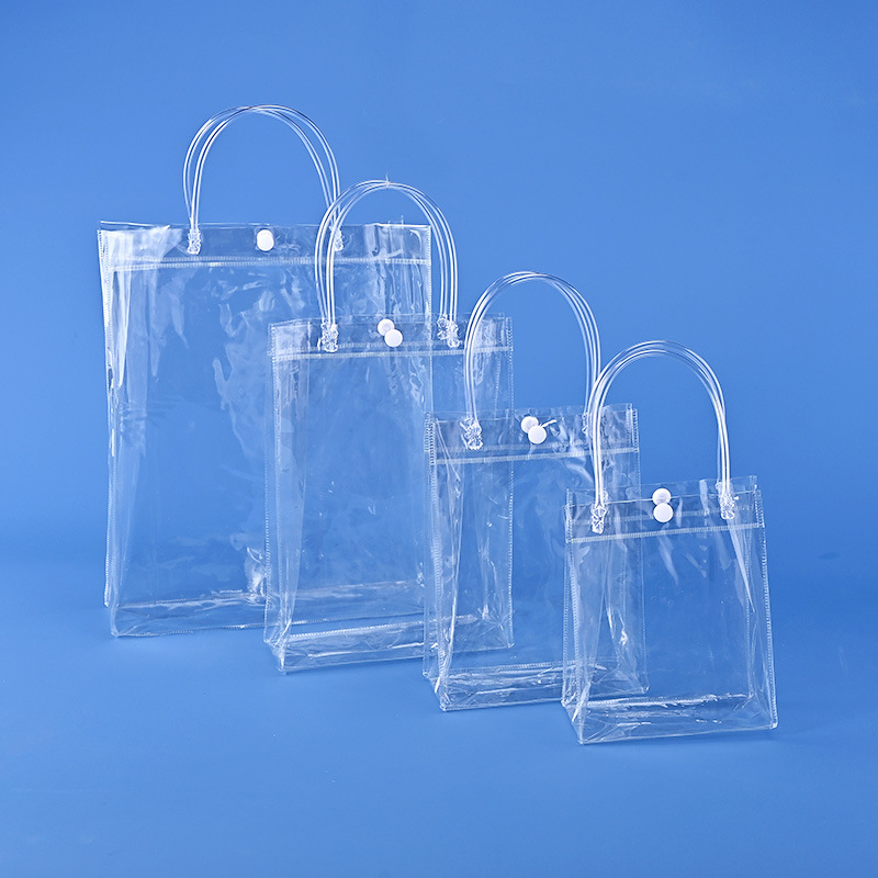 Custom-made pvc plastic handbags, transparent soft tubes, thickened wine packaging bags and souvenir bags for on-site vending Application Scenario