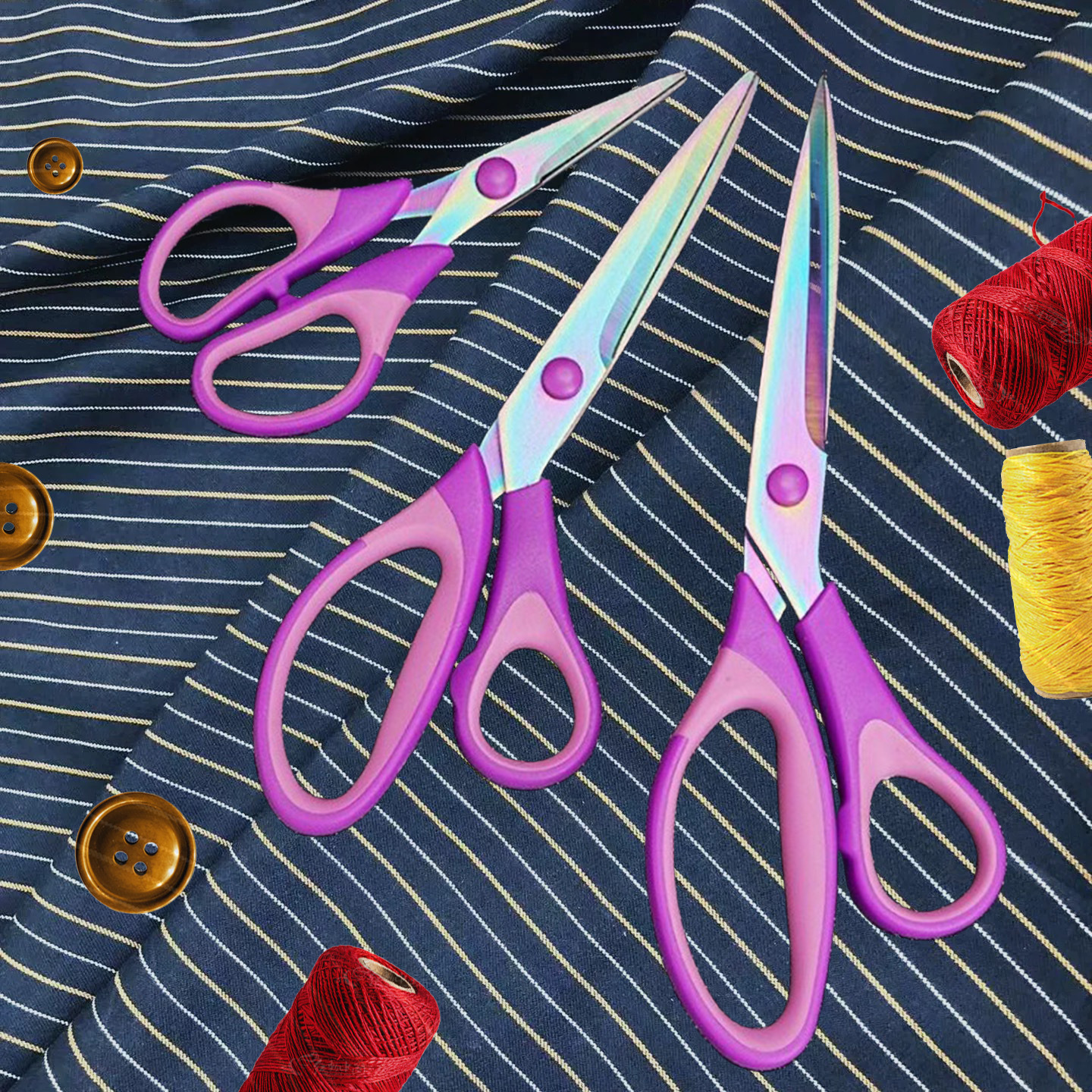 跨境爆款专用不锈钢家用裁缝剪手工裁布直头源头工厂可定制折叠白底实物图