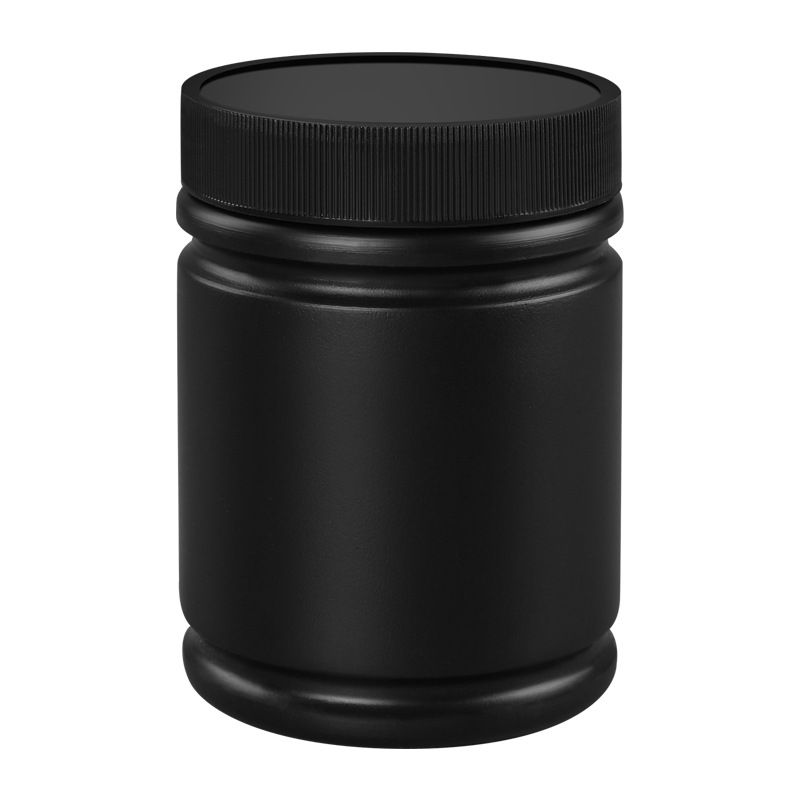 Thickened black plastic bottle 500/1000ML, bamboo joint large-mouth filling, sealed with cap to prevent leakage of solid and liquid empty bottles Item Picture