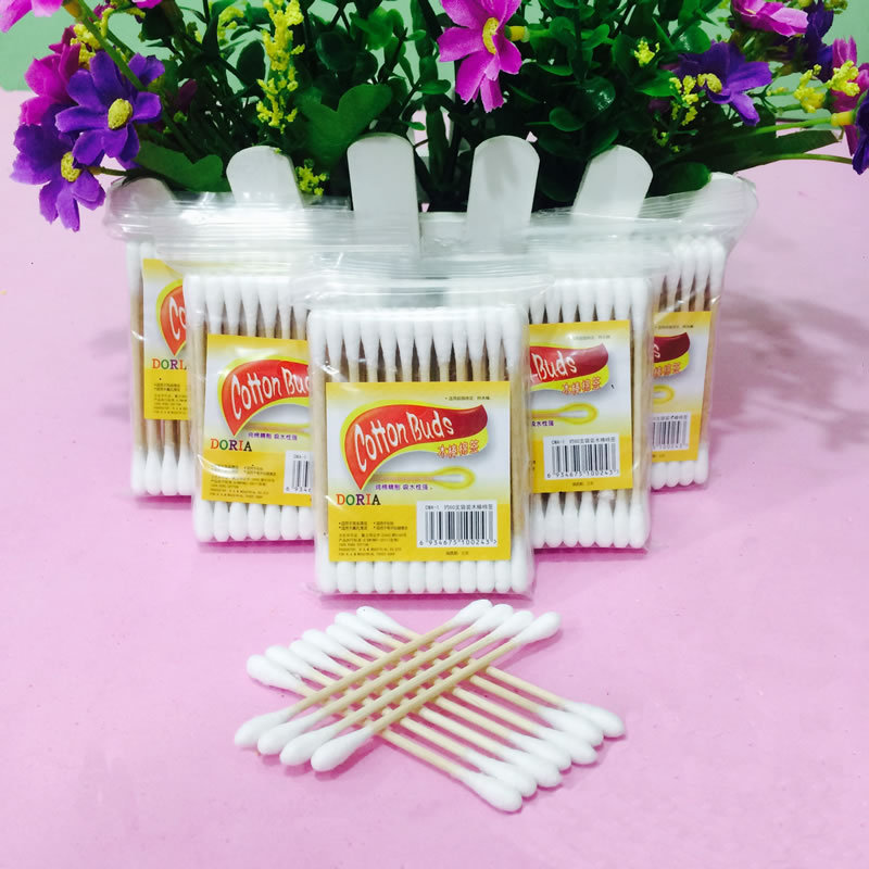 50-pack cotton swabs, disposable double-headed hygiene cleaning cotton swabs, household makeup sticks, makeup removal and ear cleaning cotton swabs in stock