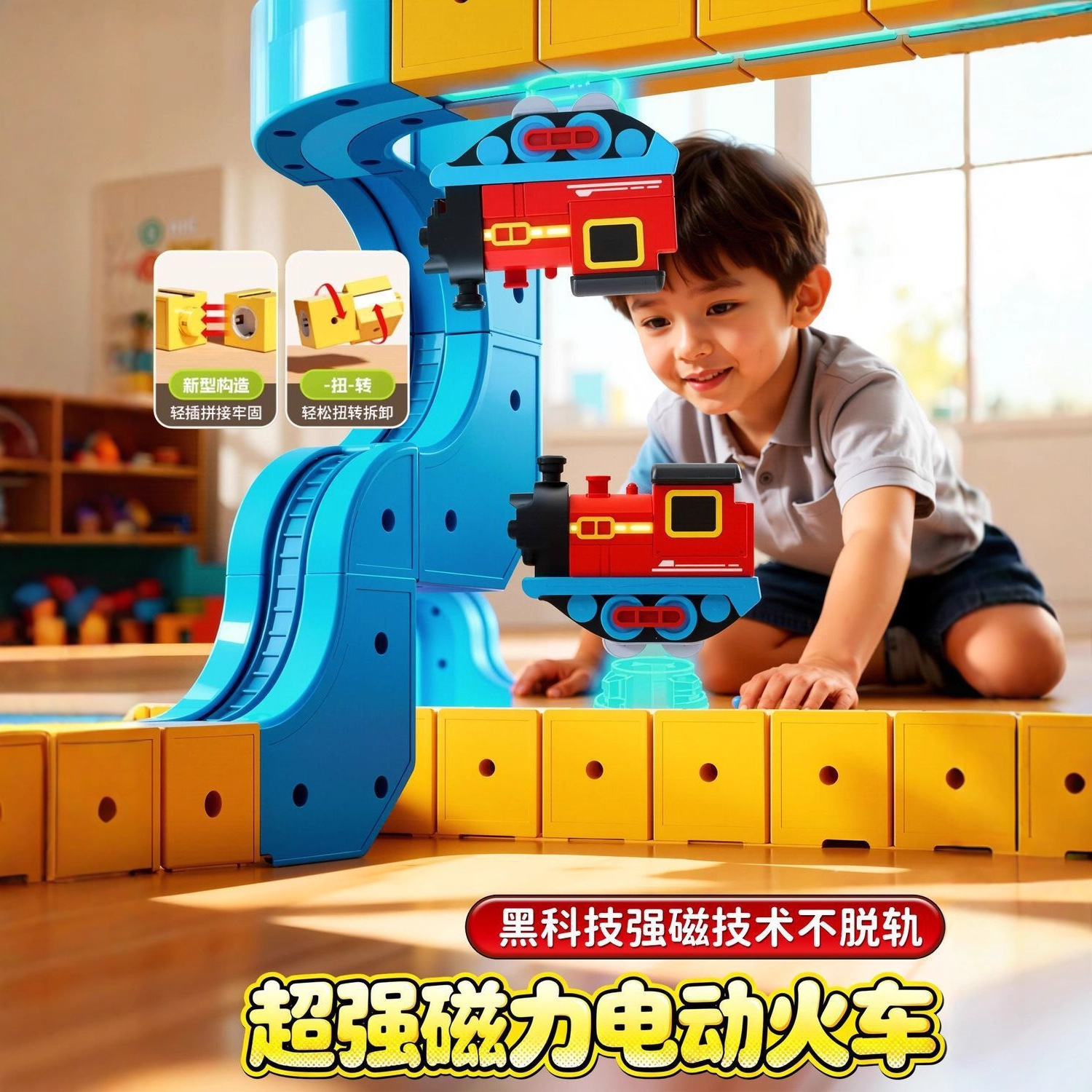 Children's educational electric magnetic high-speed rail train magic track cube DIY magnetic assembly toys for boys and girls Specification image