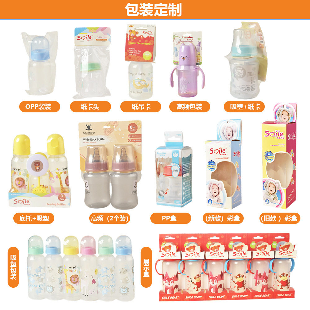 Factory wholesale of food-grade plastic PP baby bottles for newborns, anti-inflation label wide-mouth baby bottles Specification image