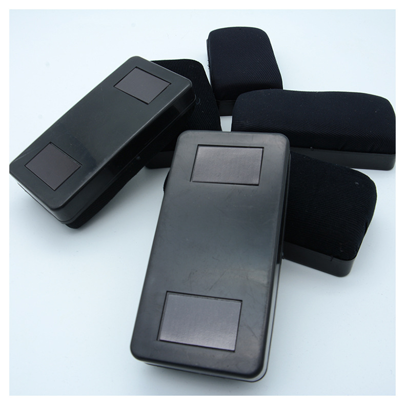 Black shell and black cloth bulk board eraser, office, teaching and learning stationery, easy to wipe, leaving no trace, whiteboard, magnetic and anti-slip Item Picture