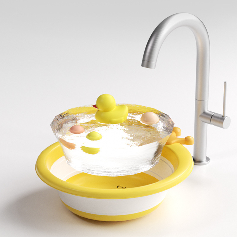 婴儿洗脸盆可折叠宝宝新生儿童用品洗脸洗屁屁洗脚小盆子家用脸盆细节图