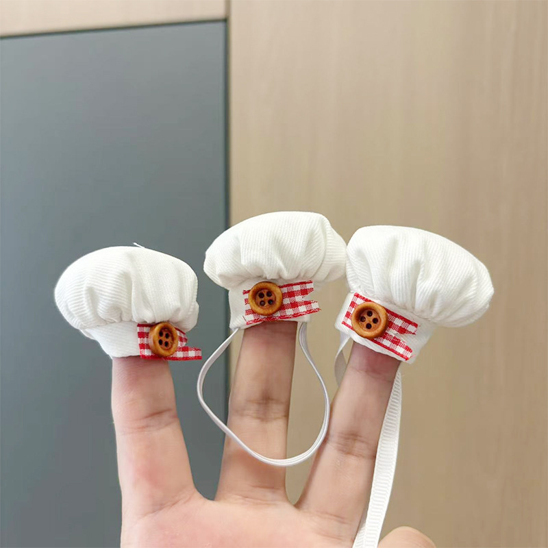 New plush toy accessories: Chef's hat, 10cm cotton doll, mini hat, plush doll, baby dress, decorative hat