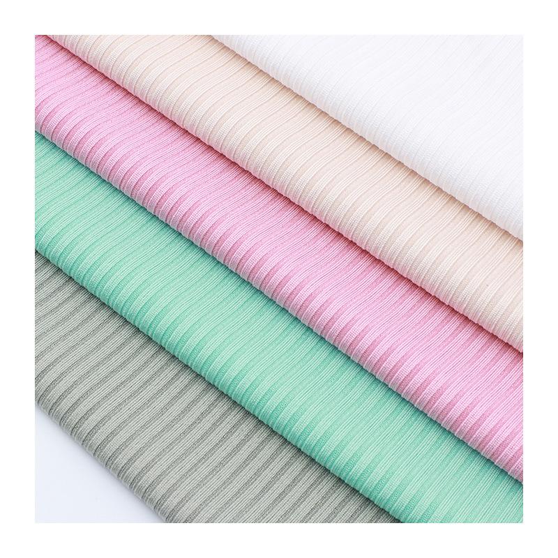 150D elastic pit strip threaded fabric 4*3 ribbed fabric 230g spring and summer fashionable home wear fabric Application Scenario
