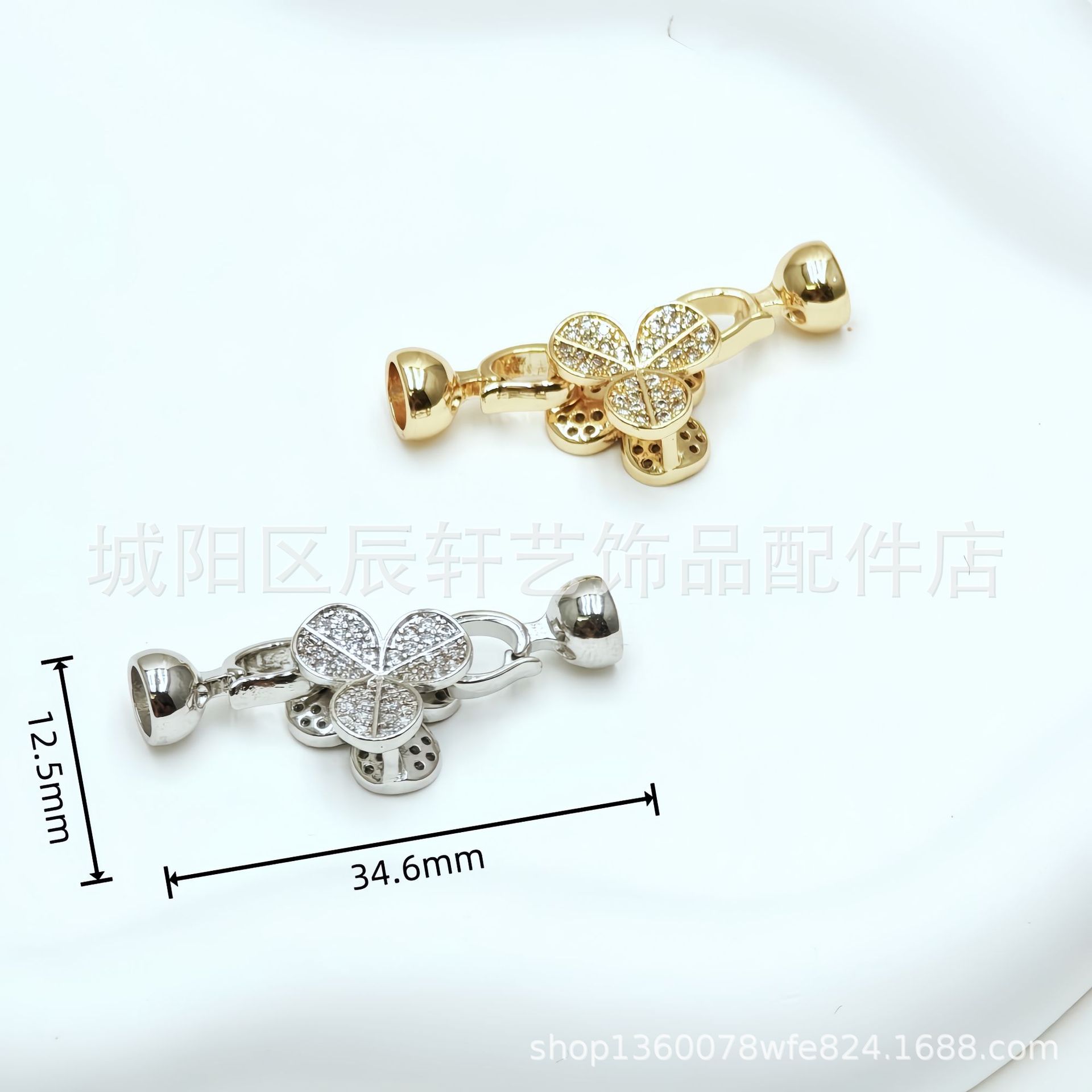 18K gold-plated color-preserving inlaid zircon dynamic angel clasp, hand-held pearl clasp diy jewelry bracelet necklace clasp Application Scenario