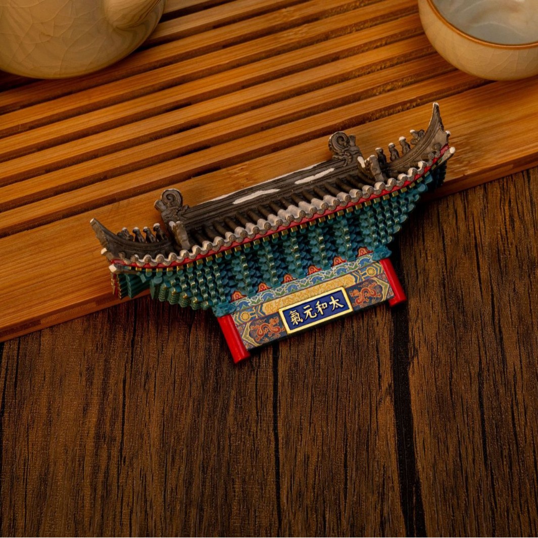 Taihe yuanguangfang refrigerador pegamento arquitectura clásica miniatura cultura sabor decorativo fuente soporte de fábrica en stock details Picture