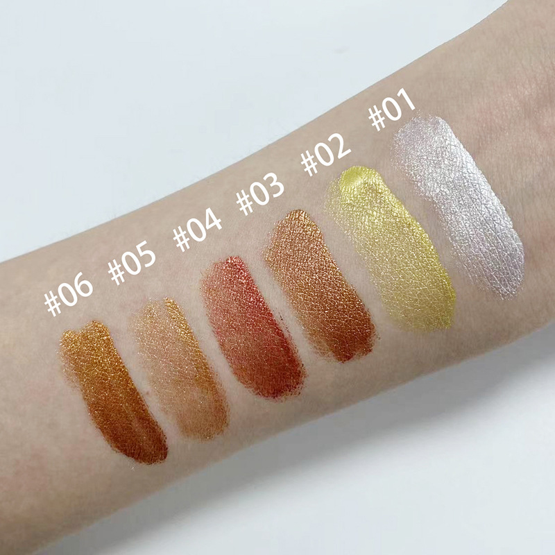 跨境六角边斜面6色高光液提亮脸部眼部修容液外贸批发细节图