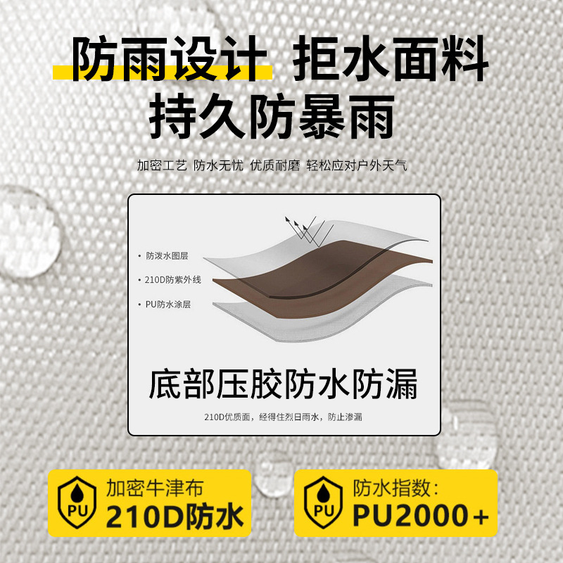 Outdoor camping tent, sunshade, black rubber, full shading, sun protection, camping UV protection, picnic canopy, rainproof Specification image