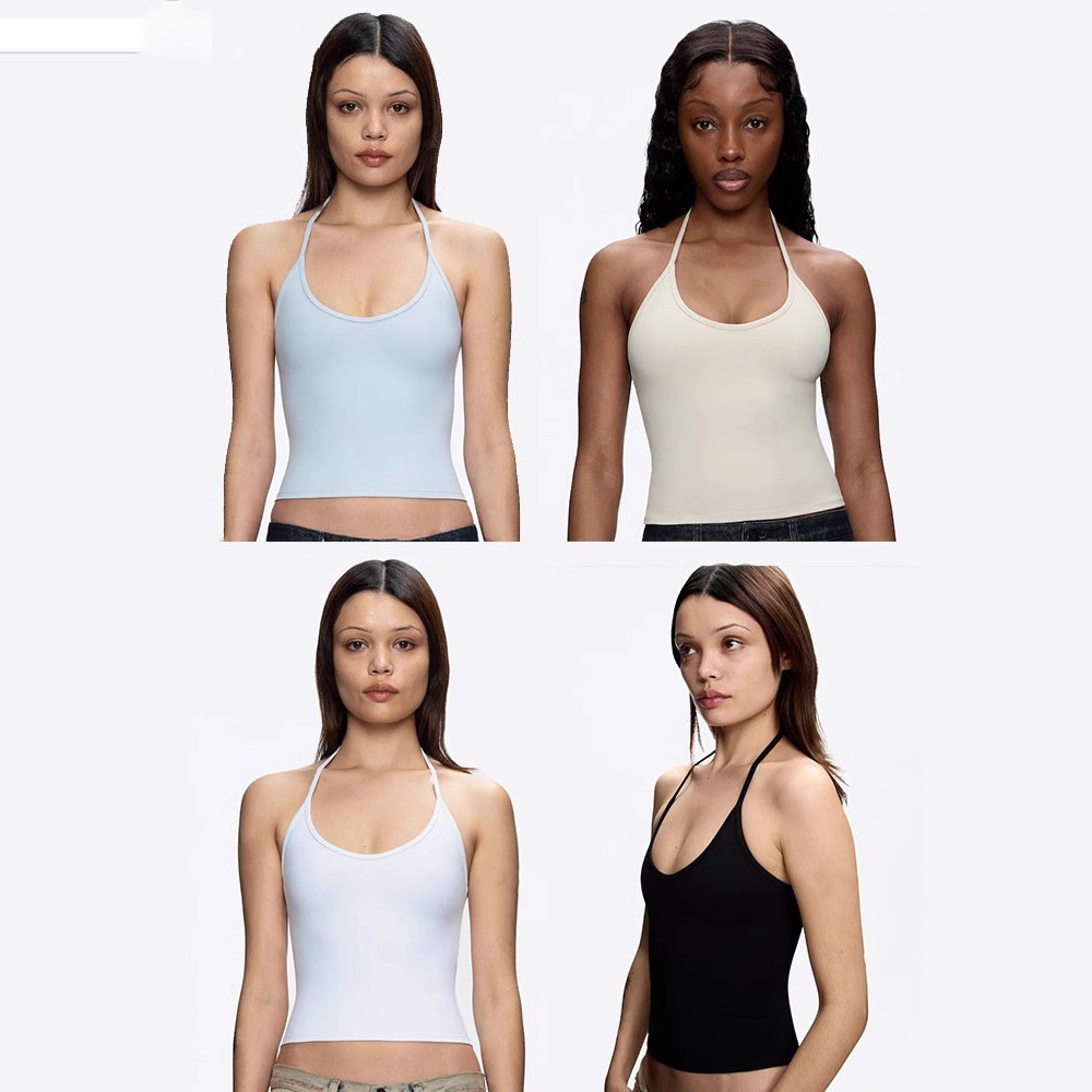 tankair American-style halter design with a touch of sophistication, a cute girl's pure desire top, a beautiful back with a small halter top and a crop top full figure
