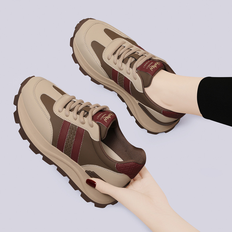 Genuine leather thick-soled height-increasing versatile casual sports shoes 2025 new bestseller soft-soled non-tiring to the feet Forrest Gump women's shoes Specification image