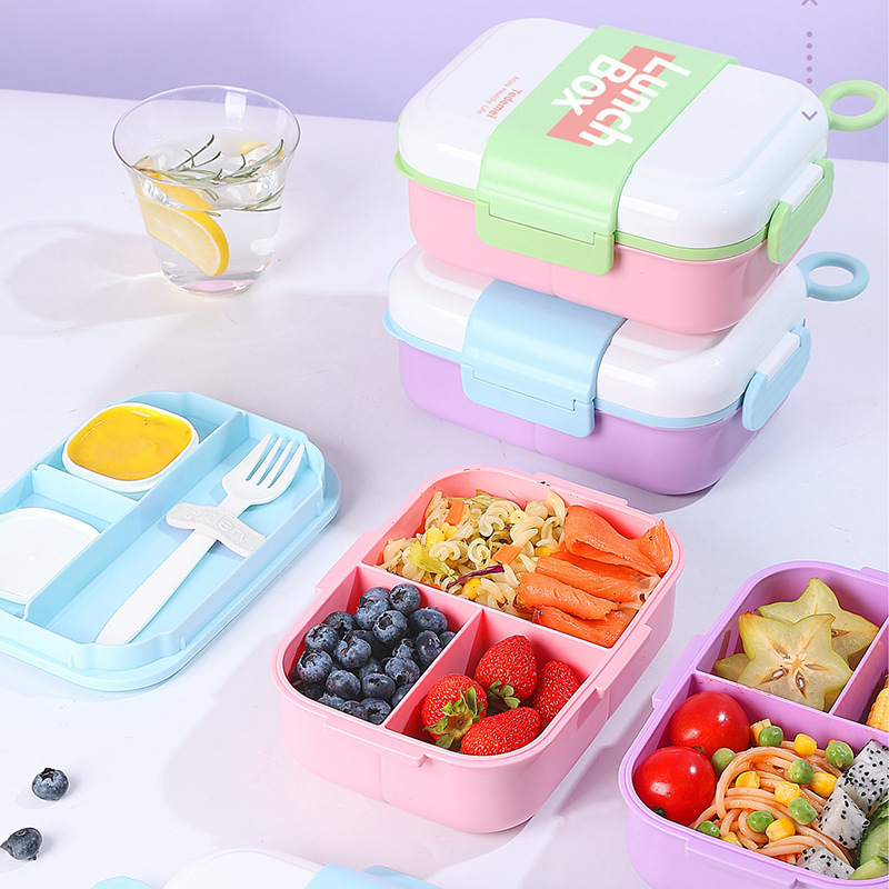 饭盒食品级pp塑料午餐盒可进微波炉加热上班族学生专用便携便当盒