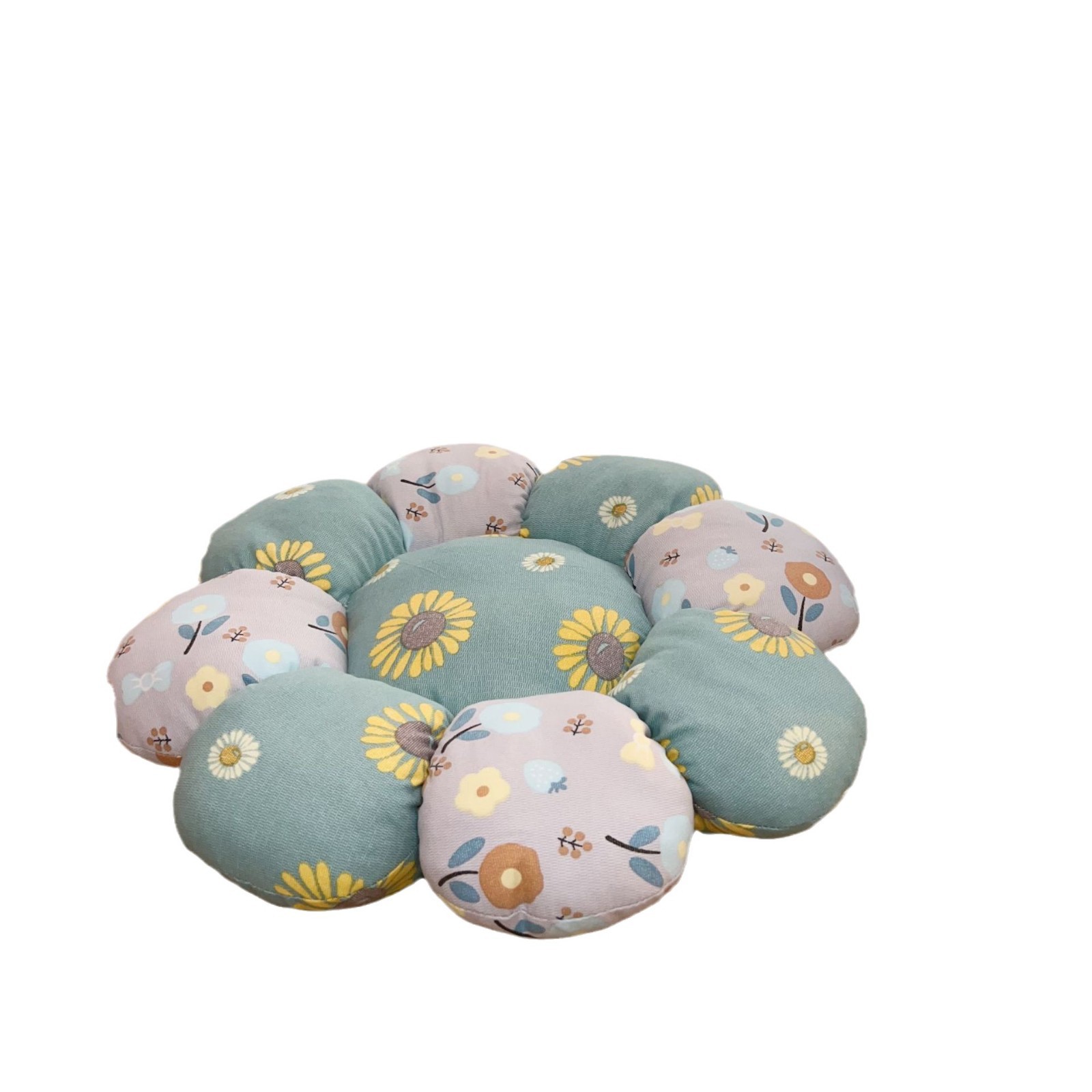 Country-style flower cushion cushions, double-layer gauze cotton seat cushions, tatami sofa cushions, chair cushions, backrests, office chairs Item Picture