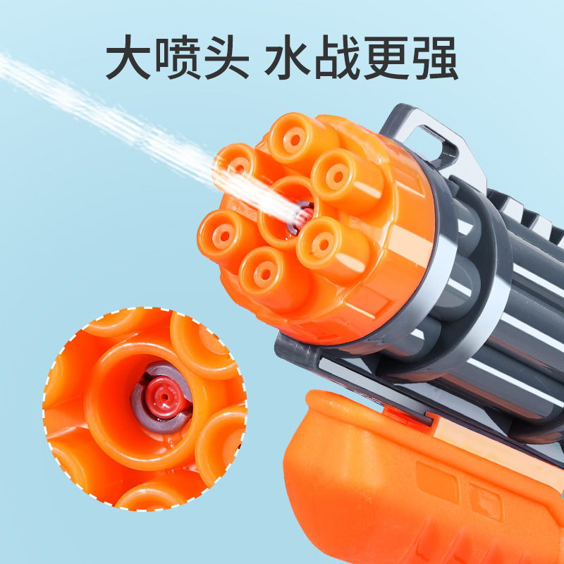 Gatling water gun, children's water grab, large water splashing festival, large-capacity toy, high-pressure boy water fight, and free goggles Specification image