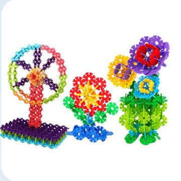 早教插片雪花片积木袋装塑料拼插拼装宝宝幼儿童智力玩具厂家批发产品图