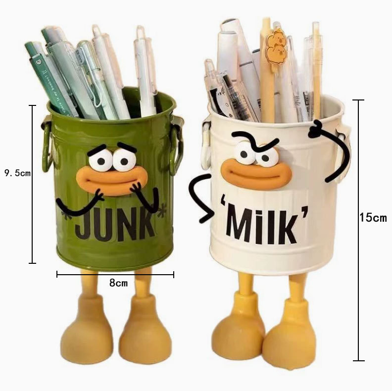 ins High appearance level cartoon personality pen holder student desktop office large capacity cute simple retro storage bucket Application Scenario