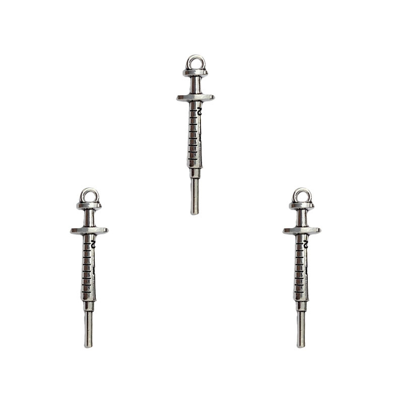 diy锌合金饰品配件 注射器 针管 挂件仿真医疗设备组合钥匙扣吊坠