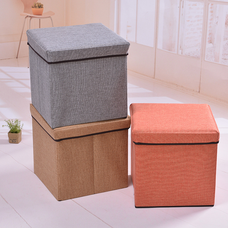 Wholesale of cotton-linen storage boxes with a pastoral style, Chinese-style fabric organizing boxes, eco-friendly and odorless folding storage boxes from manufacturers