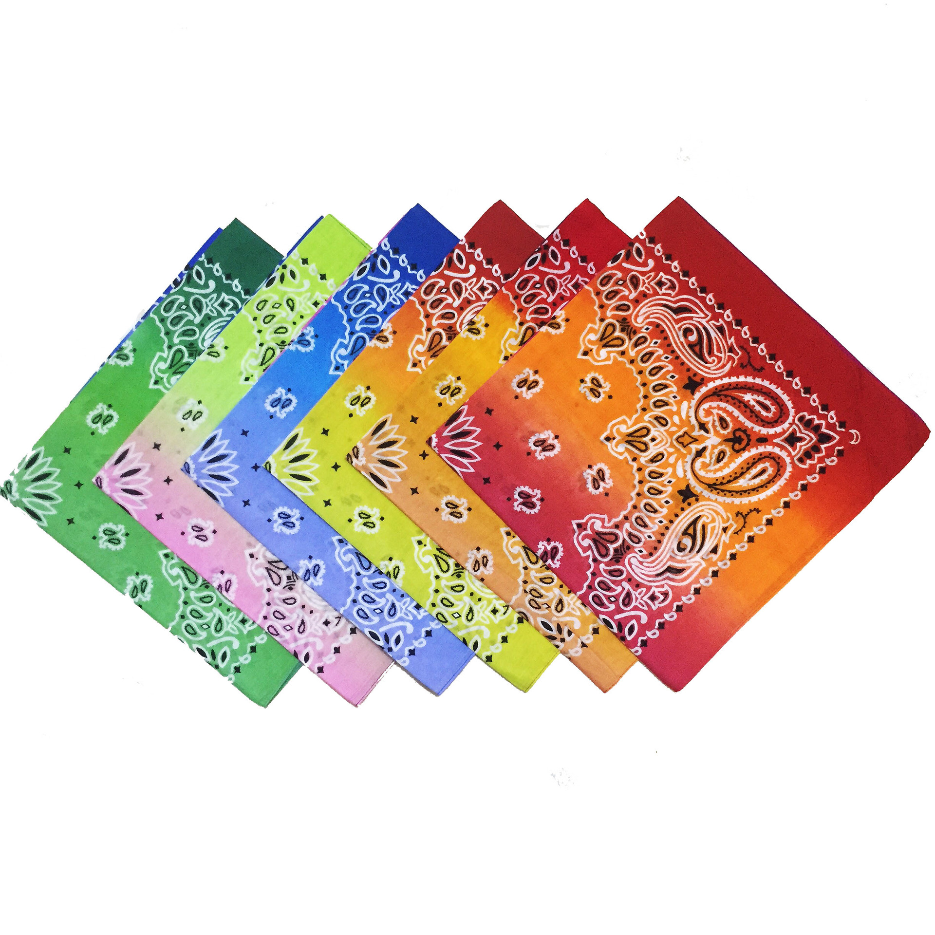 现货纯棉头巾hip hop嘻哈街舞太阳花bandana渐变色方巾厂家批发
