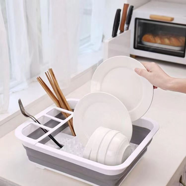 New foldable draining bowl rack, kitchen bowl and chopstick storage rack, multi-functional sink draining rack and drying rack details Picture