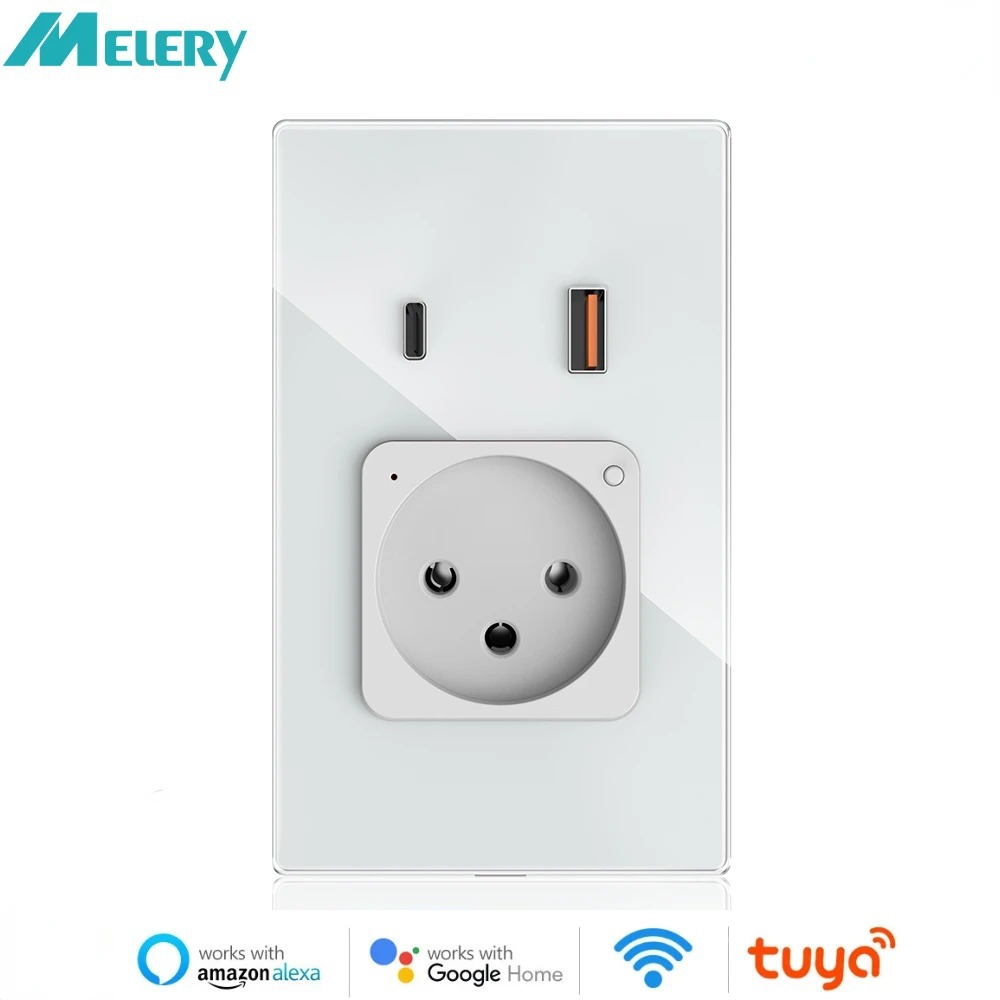 WiFi Smart Graffiti 16A Israel Wall Socket Standard Power source socket USB/Type-C