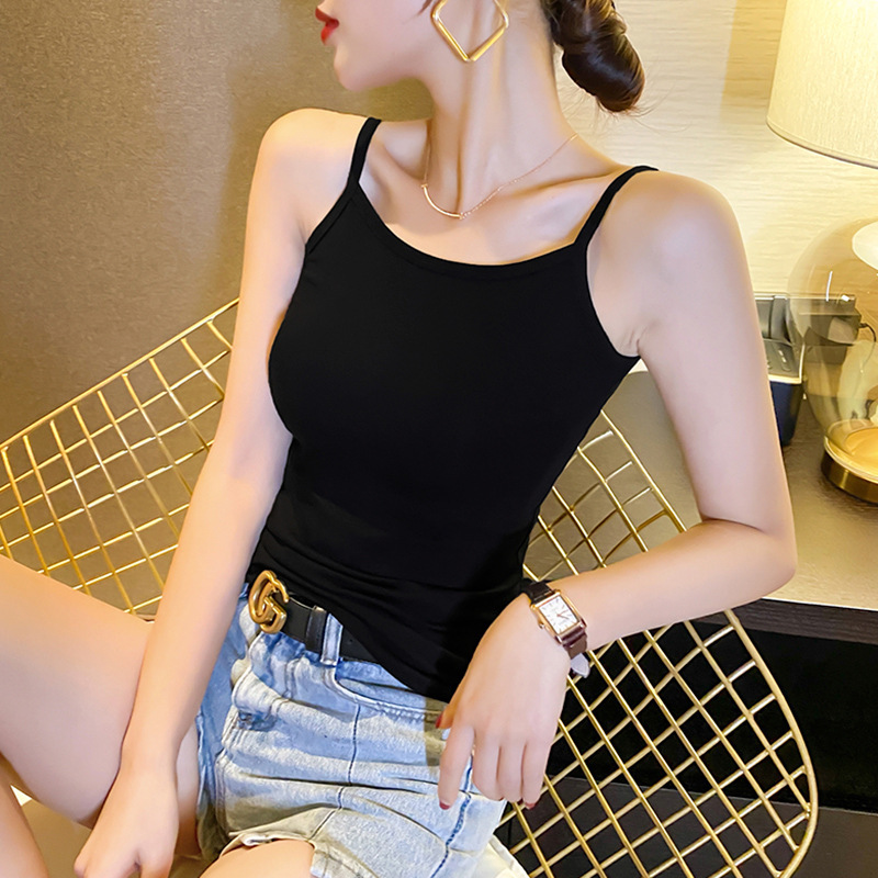 A halter base layer with a tank top for women, paired with a white short modal plus-size slimming top for summer, is a niche and thin top Application Scenario