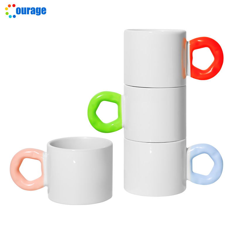 Print DIY ceramic cups with flower handles, tea cups, water cups, couple flower handle cups for men and women, and creative coffee cups based on your provided drawings Application Scenario