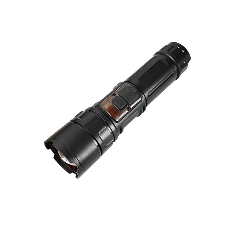 New cross-border high-intensity white laser zoom high-intensity flashlight, digital electronic display portable rechargeable outdoor emergency