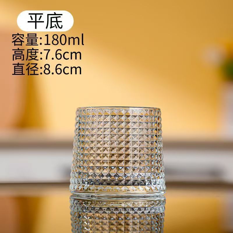 Wholesale creative whisky cups, household water cups, glass cups, foreign wine glasses, hammer-patterned cups, large-mouthed bars Application Scenario