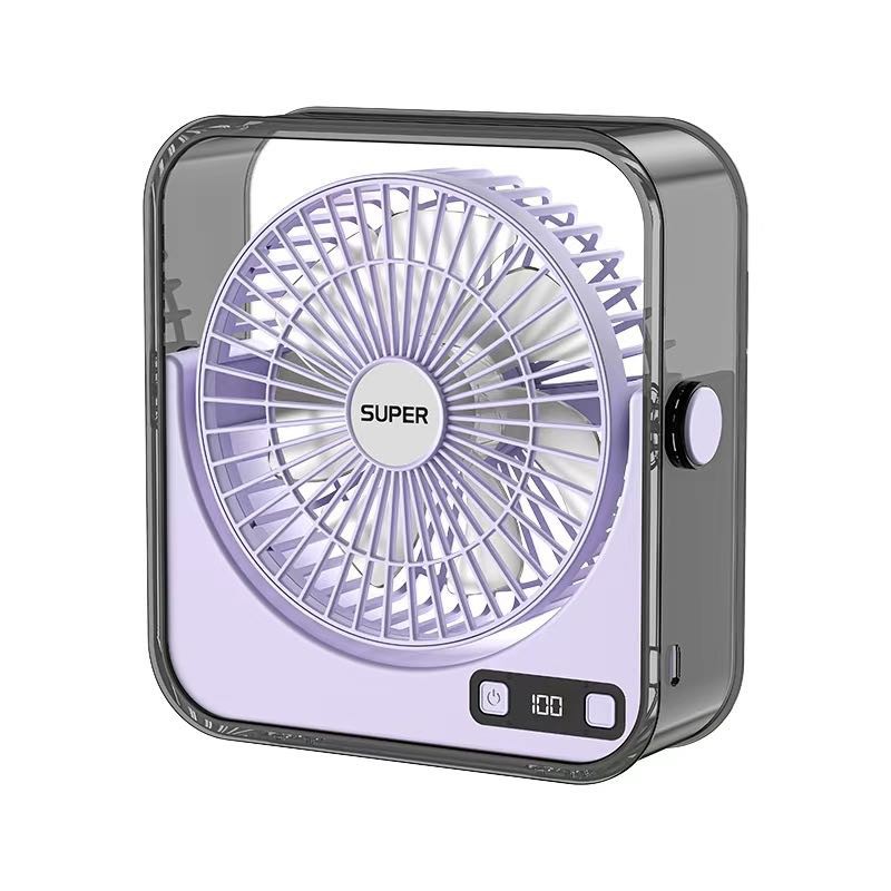 New cross-border 100-speed desktop fan, portable small dormitory silent circulation fan, high wind force fan details Picture