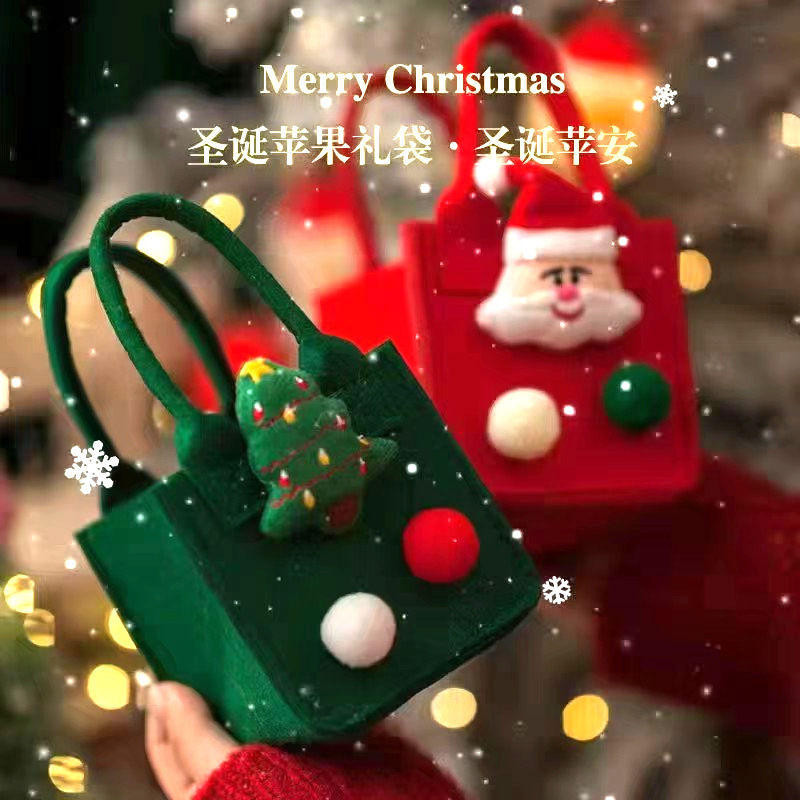 Cross-border Christmas hand-held bag felt gift bag, exquisite appearance, Christmas packaging, hand-held felt bag, Christmas details Picture