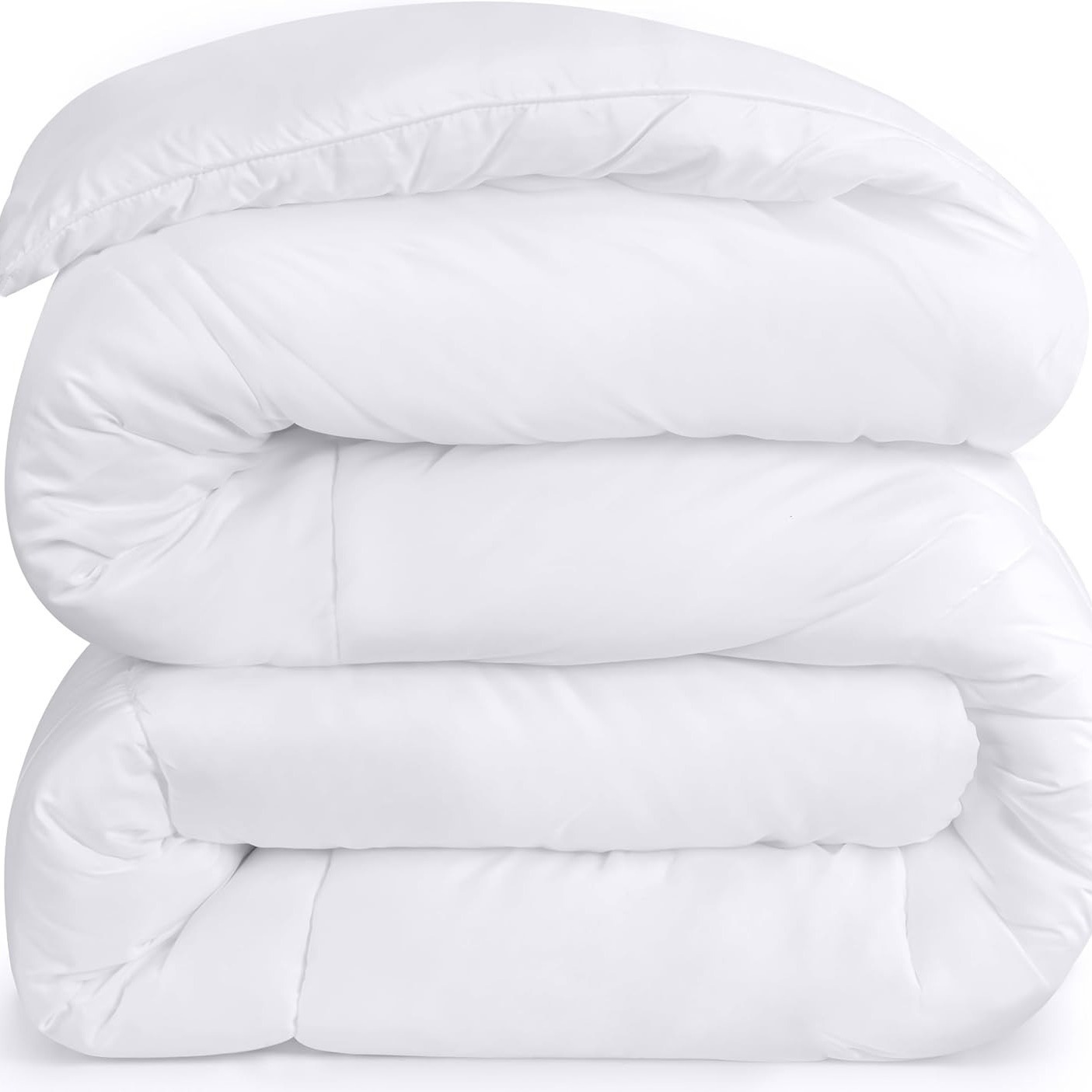 Hotel supplies chemical fiber quilt, pure white hotel and guesthouse quilt core filled 300GSM square quilted all-season quilt, bed quilt Item Picture