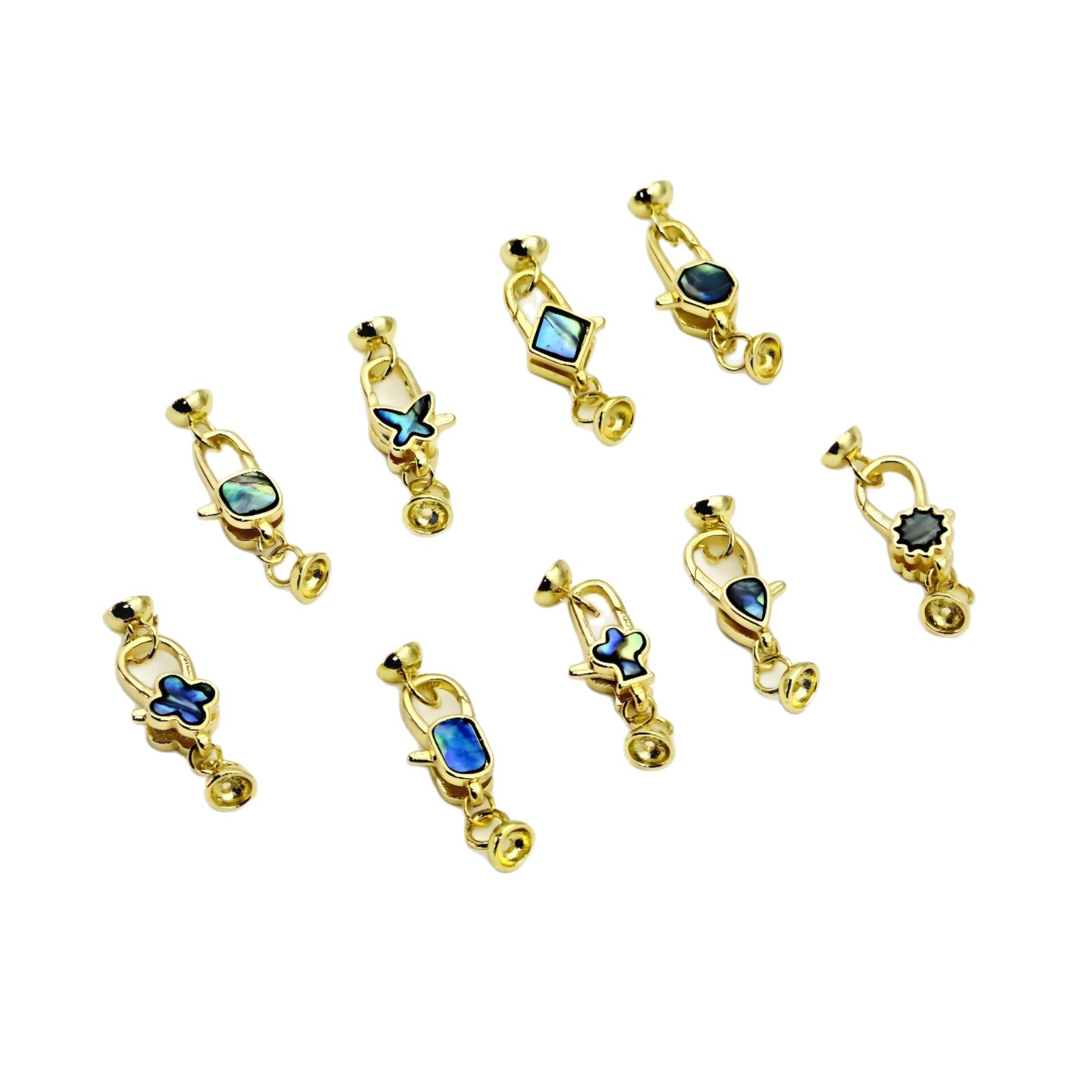 Chenxuan Art Inlays natural shell finishing clasp diy necklace bracelet clasp, fashionable sweater chain lock clasp accessories Item Picture