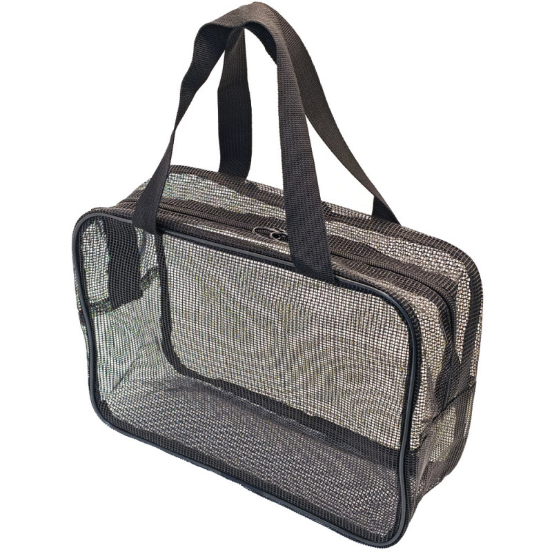 Mesh hand-held water-draining swimming and bathing storage bag, breathable hollowed-out men's bath bag, makeup mesh women's toiletries bag Application Scenario