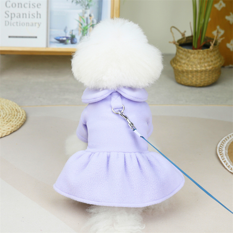 Pequeño y mediano inglés corto muppet gato peluche caniche nuevo otoño invierno color sólido perfume viento tracción falda en stock cross border cabello recto details Picture