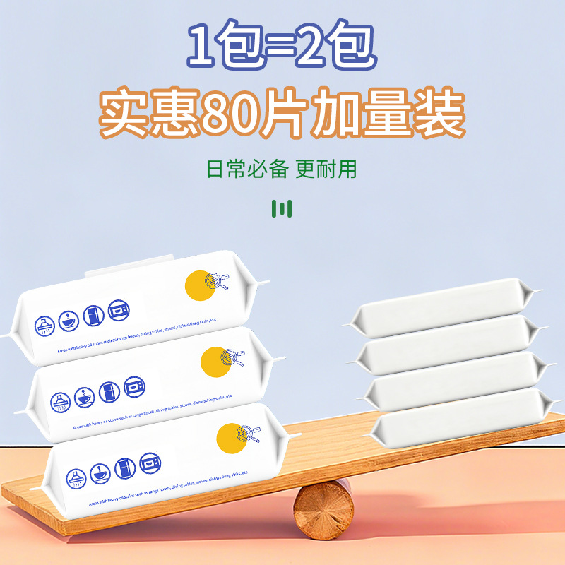 Kitchen wet wipes, powerful degreasing, household disposable special cleaning, heavy grease removal, range hood wet paper factory wholesale Application Scenario