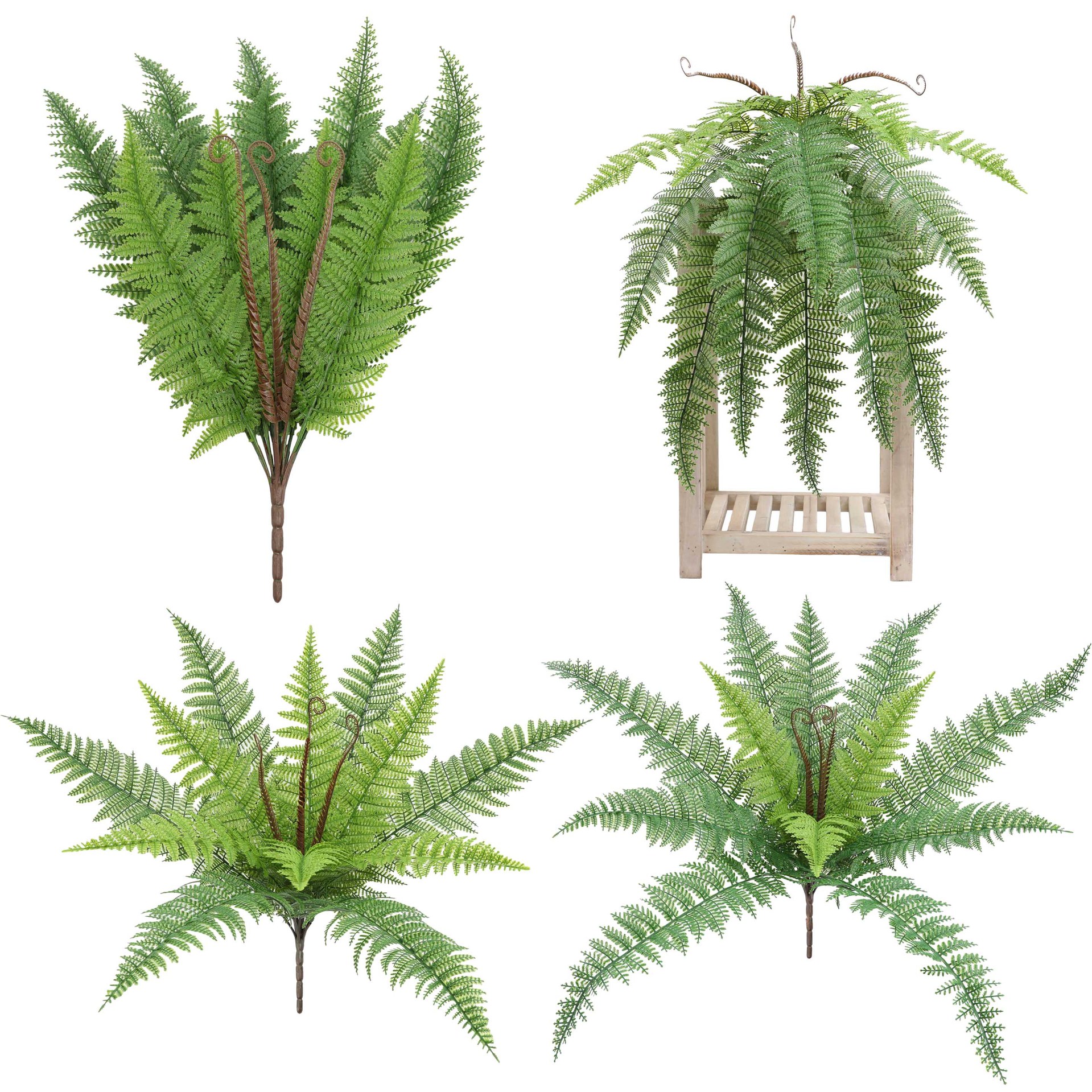 仿真蕨类波斯叶把束家居庭院酒店大厅人造绿植造景植物墙装饰布置白底实物图