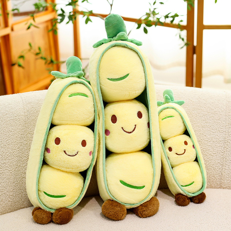 A new cute and creative soothing pea doll, a plush toy for sleeping and holding a girl's birthday gift pillow Specification image