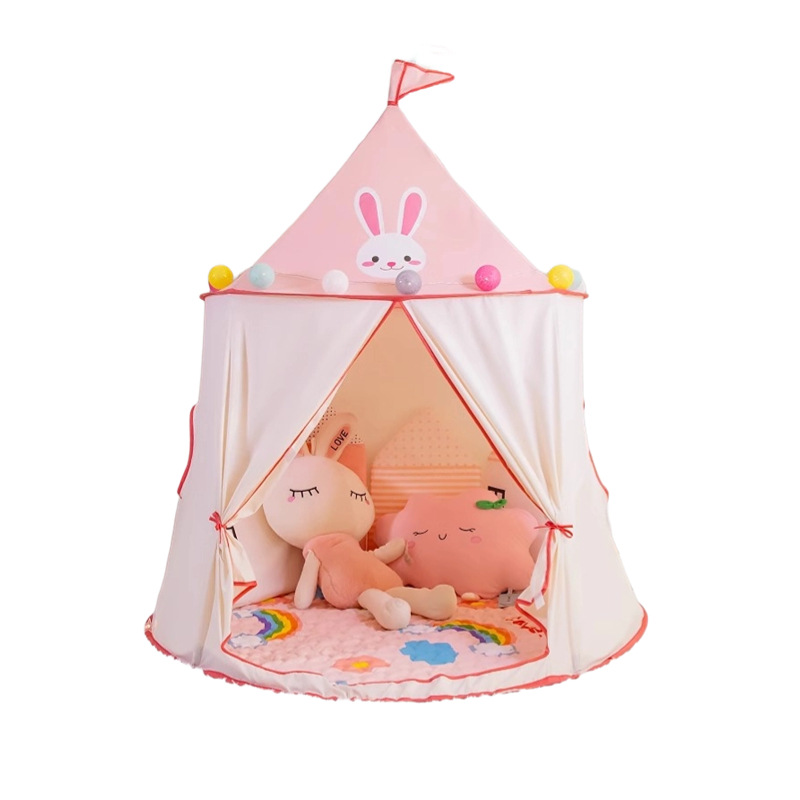 跨境专供新款儿童游戏屋厂家直销印第安人帐篷蒙古包现货一件代发白底实物图