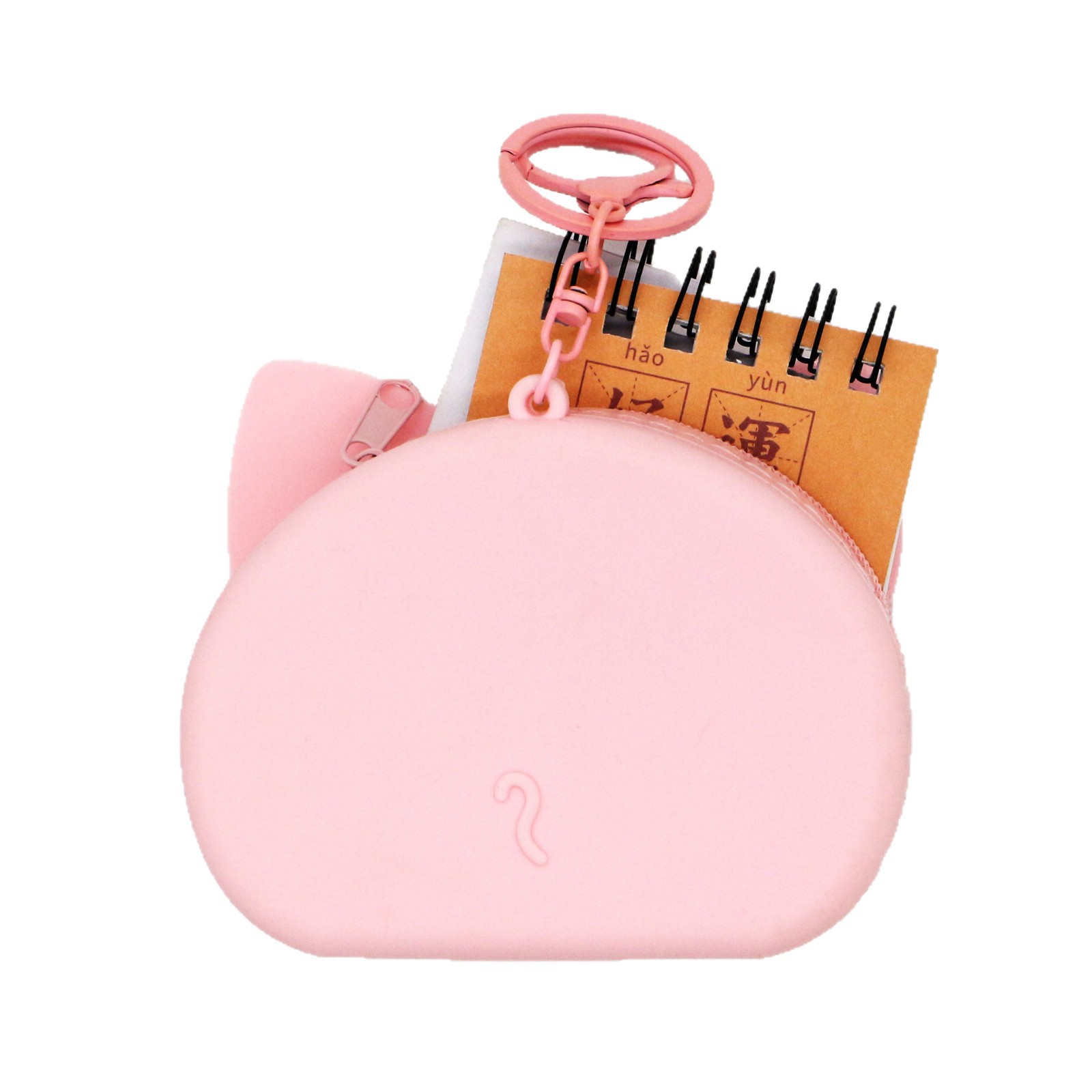 New silicone cat coin purse DIY decoration hole storage bag, earphone case, keychain pendant bag wholesale Item Picture