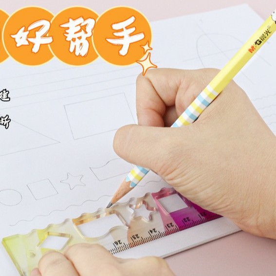 15cm color transparent folding flexible ruler, office stationery, multi-functional drawing and measuring, student art, manual scale Application Scenario