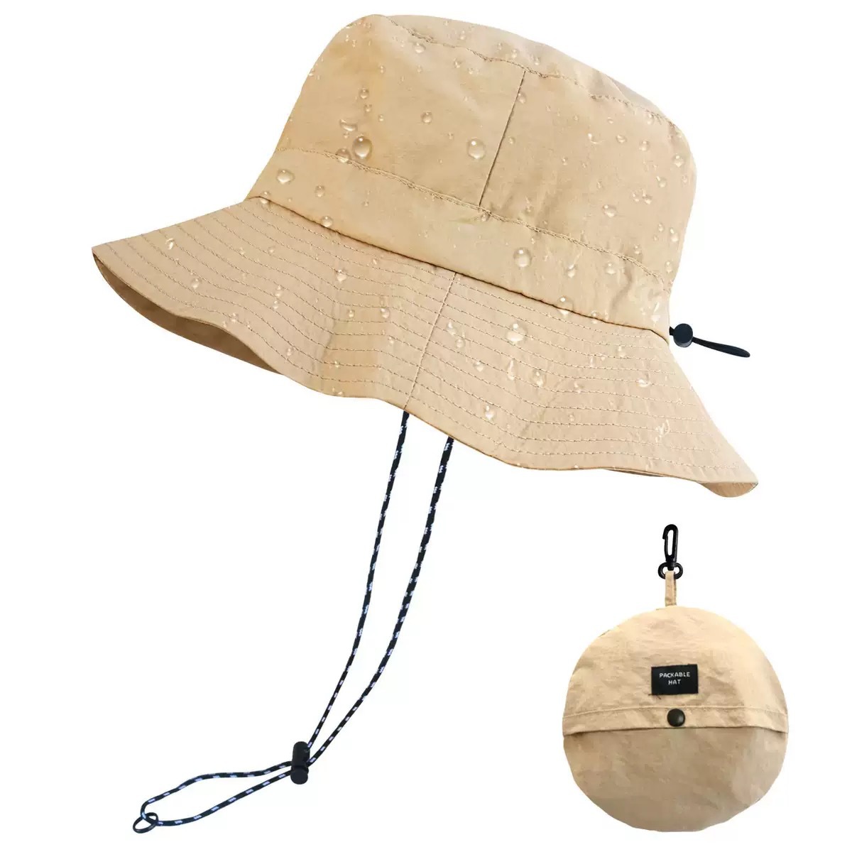 四季渔夫帽可收纳可折叠盆帽薄款速干户外登山帽男女多功能遮阳帽