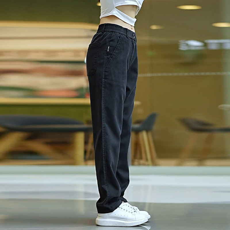 Spring 2025 new men's casual pants, loose straight-leg, versatile business trousers, trendy sporty season long pants for men Application Scenario