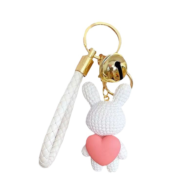Love Rabbit keychain, female best friend bag pendant, creative resin key chain Item Picture