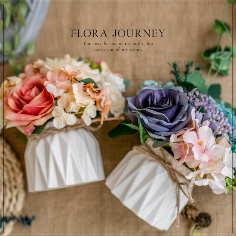 仿真花DIY发饰配件/假花/5朵塑膠花/仿真花/假花批发细节图